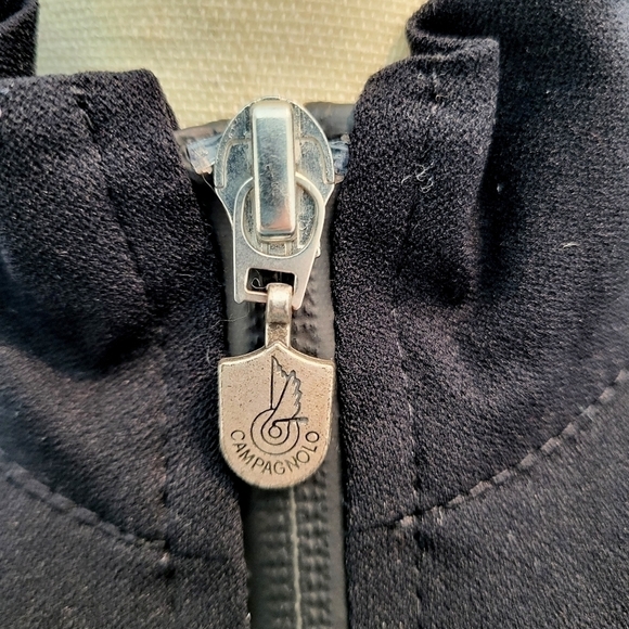 Campagnolo black rain proof cycling zipper closure windbreaker jacket size S - Picture 6 of 13